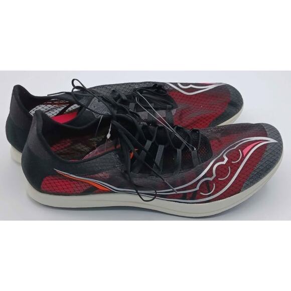 Saucony Men\'s Terminal Track/Field Cleats. 8 Spikes BK/White/Pink. Size 14. main image 6